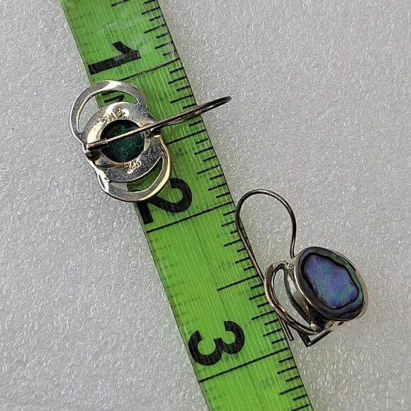 Abalone Earrings with Silver - Picture 8 of 16